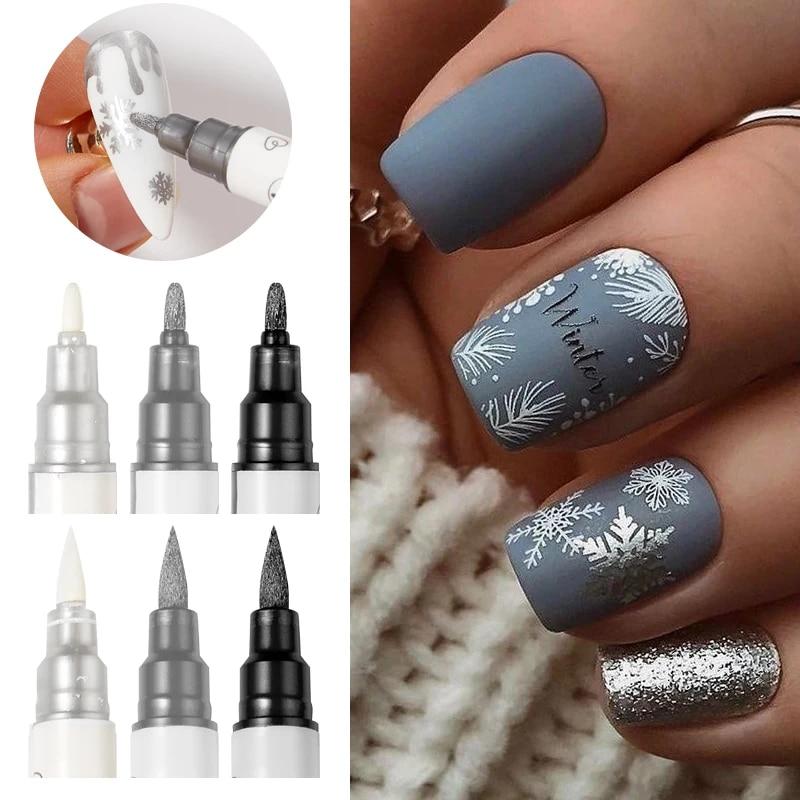 Набор ручек для рисования граффити, золотой, серебряный карандаш, водостойкая подводка для рисования, масляная кисть, белый маркер, инструмент для ногтей