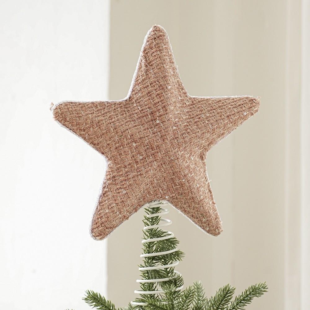 Stable Base Christmas Tree Topper Star Cloth Xmas Top Star Ornament Xmas Party