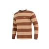 Striped Sport Casual Crew Neck Pullover Long Sleeve Sweatshirt Men Tops Brown DV9147-259