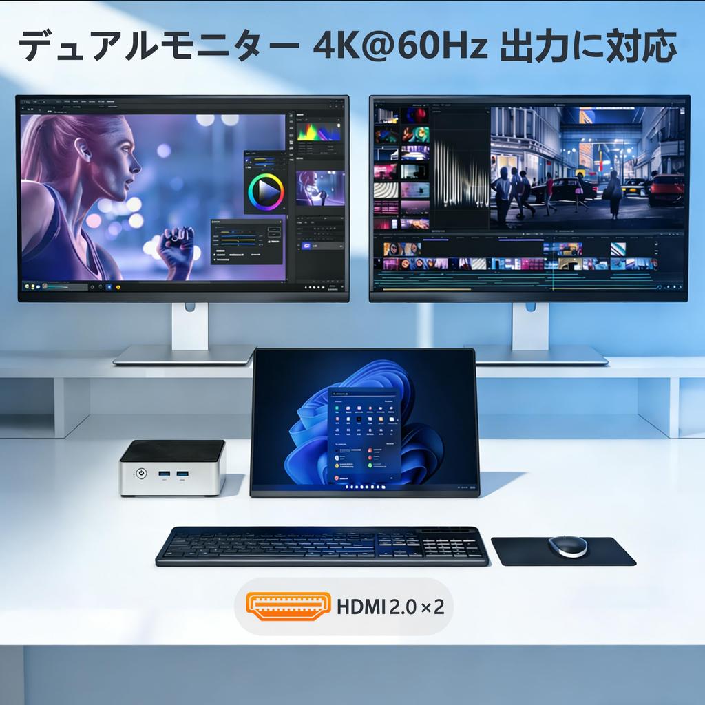 ERVPES M1 Мини-ПК Поколение Core 16 ГБ DDR4 512 ГБ Windows 11 Pro Мини-ПК Двойной HDMI Выход WiFi 6 Проводная ЛВС Компактный Маленький ПК Настольный Многофункциональный