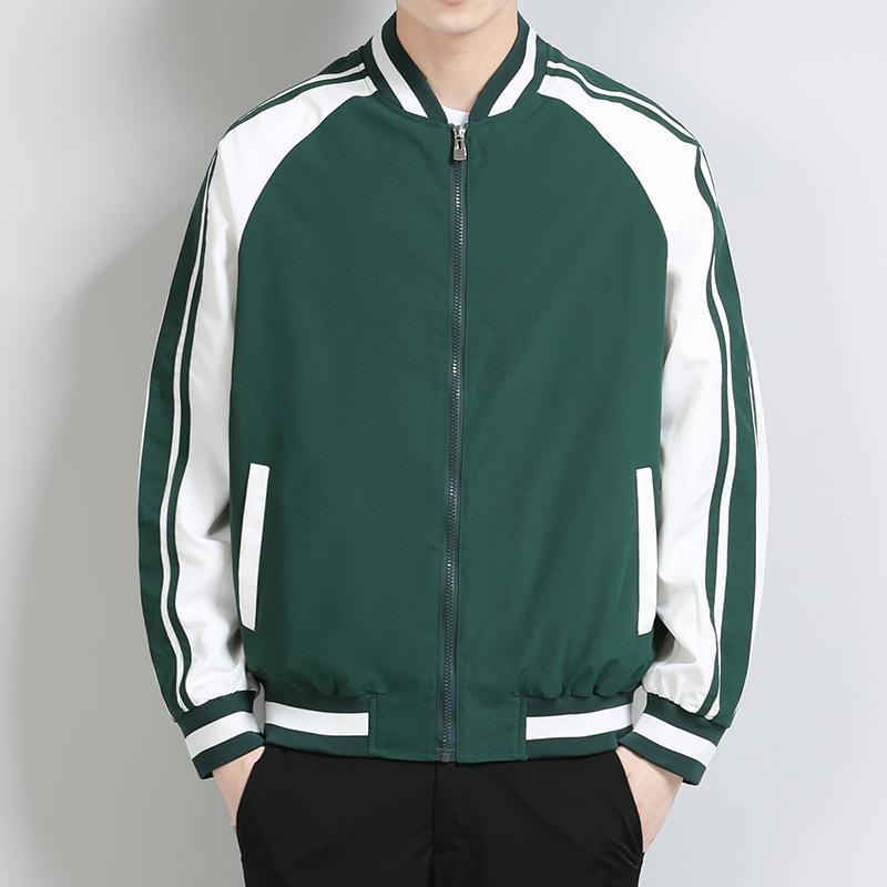 Весенне-осенняя бейсбольная майка, мужская свободная повседневная спортивная куртка, мужская трендовая бейсбольная куртка с полосатым воротником и цветовым сочетанием