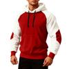 Hooded Sweatshirt for Men Color Block Casual Hoodie Basic Pullovers Long Sleeve Hooded Sweatshirts Loose Tops