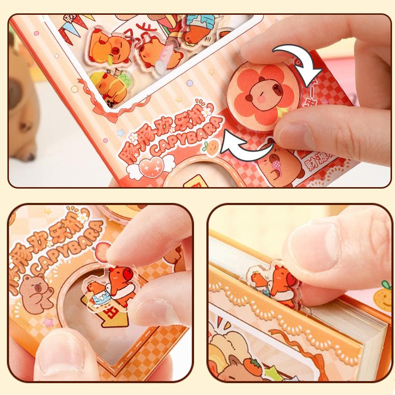 Блокнот Капибара Шейк - Интересный блокнот-антистресс, Портативный с цветными внутренними страницами