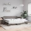 VidaXL Daybed with Trundle and Mattress Taupe 80x200 Cm Fabric 3197650