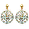 [K3842] - Gold Plated Earrings 'Déesse' Golden White - 18x12 Mm
