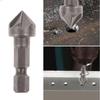 6 Flute Countersink Drill Bit 90 Degree Point Angle Chamfer Cutting Woodworking Tool L29k