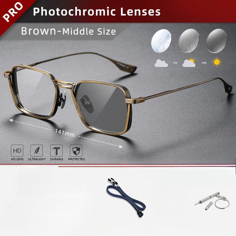 CLLOIO Чистый титановый блокирующий синий свет мужские очки для чтения оправы для очков для близорукости ручной работы фотохромные очки по рецепту