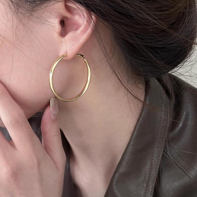 Преувеличенный стиль супер блестящая поверхность большие круглые серьги для женщин