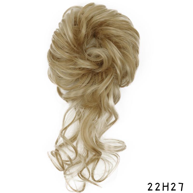 Synthetic Hair Bun Extensions Messy Curly Chignon Blonde Brown Donut Elastic Chignon for Women