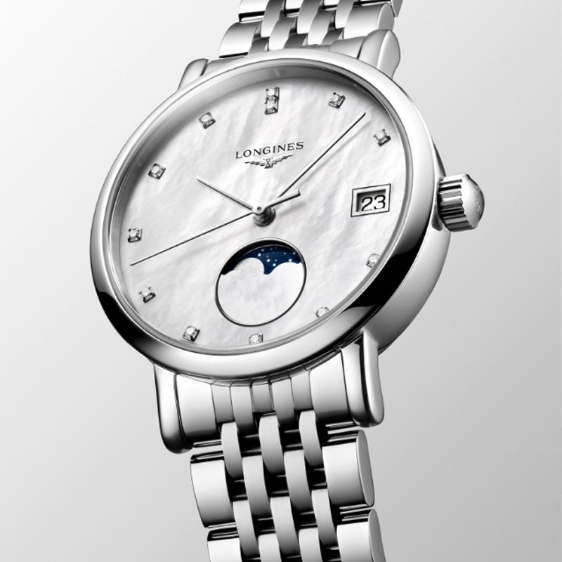 Longines Серия 'Наследие часового искусства' Кварцевый механизм Водонепроницаемость 30 метров Женские часы Швейцарские часы 30 мм Белый циферблат Корпус из нержавеющей стали L4.330.4.87.6