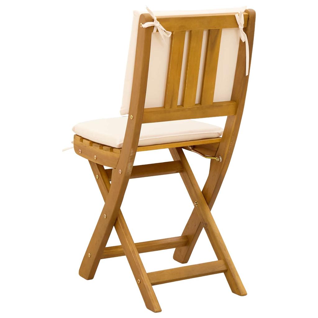 Outdoor Bistro Chairs with Cushions 8 pcs Cream White 38 x 46 x 85 cm