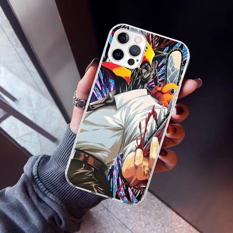Чехол для телефона Chainsaw Man Denji для iPhone 17 Air 11 13 Mini 14 15 Plus 16 12 Pro Max 16E SE 7 8 с рисунком Мягкая задняя крышка из ТПУ 1
