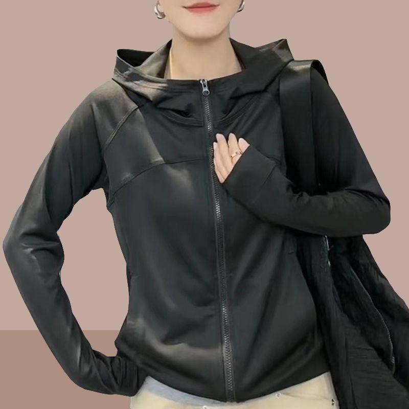 Женская солнцезащитная куртка с капюшоном из ледяного шелка и тонкой вставкой для летней солнцезащитной одежды на открытом воздухе