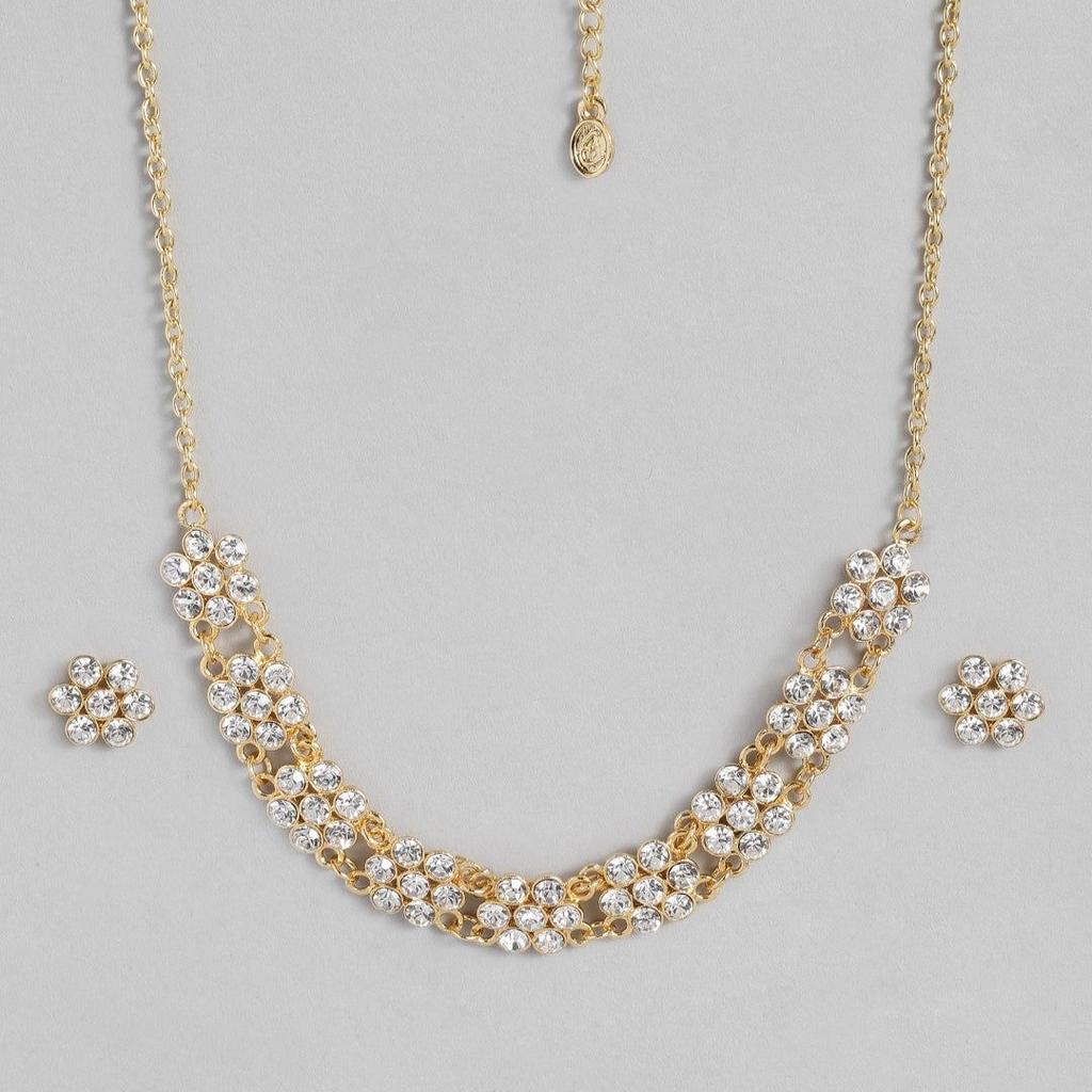 Комплект ожерелья Estele с позолотой 24 карата геометрической формы из австрийского кристалла для женщин