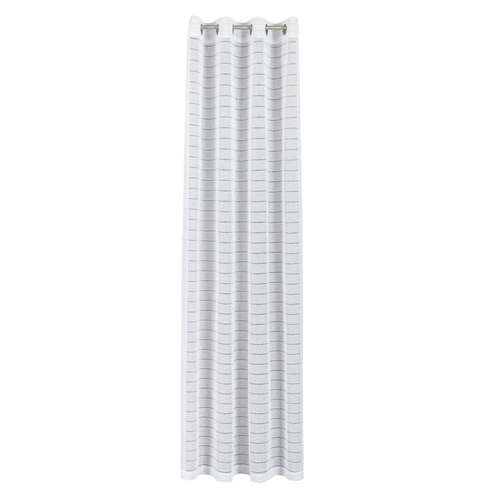 424088 Firanka Gotowa Z Podcięciem Biała Gładka 140X250 Cm