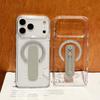 Card Holder Clear Bracket Magnetic Case For For Iphone 17 16 15 14 13 Pro Max For  Charging Shockproof Acrylic Cover
