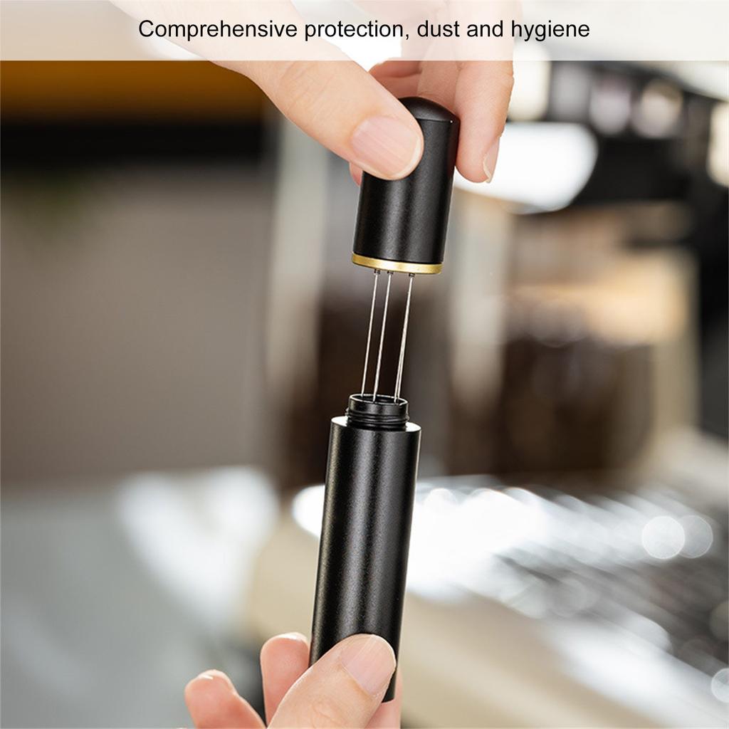 Portable Coffee Distribution Needle Coffee Powder Needle Coffee Distributor Metal Texture Coffee Stirrer for Coffee
