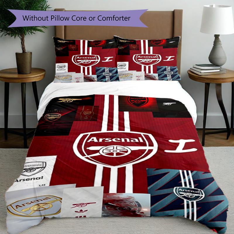 3pcs Duvet Cover Set (1*Duvet Cover + 2*Pillowcase, Without Core),football team.C Print Bedding Set, Bedroom Decor, All‑Season, Birthday Gift