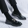Men's Business Shoes Man Male Patent Leather Pattern Mens Oxfords Dress Loafers Wedding Party Shoes for Men Size 38-45 Men Flats