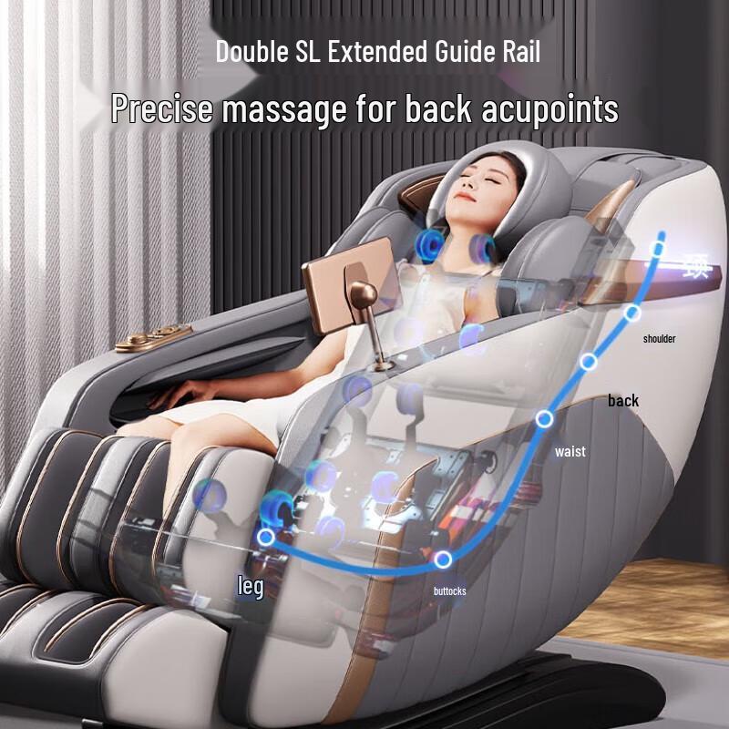 Aux Интеллектуальное 4D массажное кресло Zero-Gravity, штепсель CN (адаптер в комплекте)