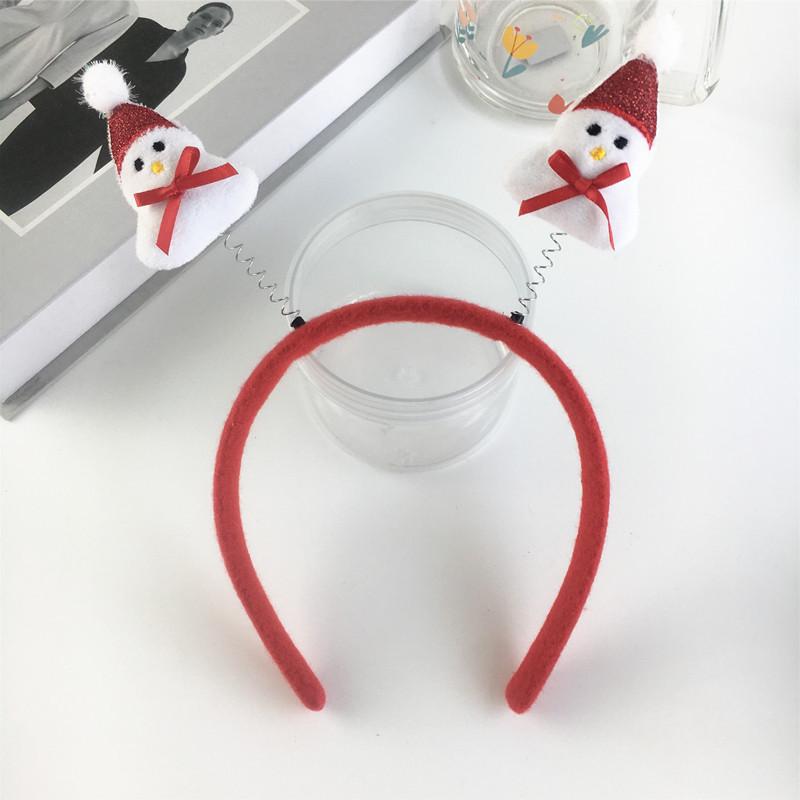 Рождественский ободок с рогами в стиле Мори Гёрл: Милый красный снеговик - аксессуар для волос для праздничных вечеринок