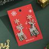 New Christmas Snowflake Elk Earrings, Christmas Diamond Stud Earrings Alloy Rhinestone Earrings Ornament