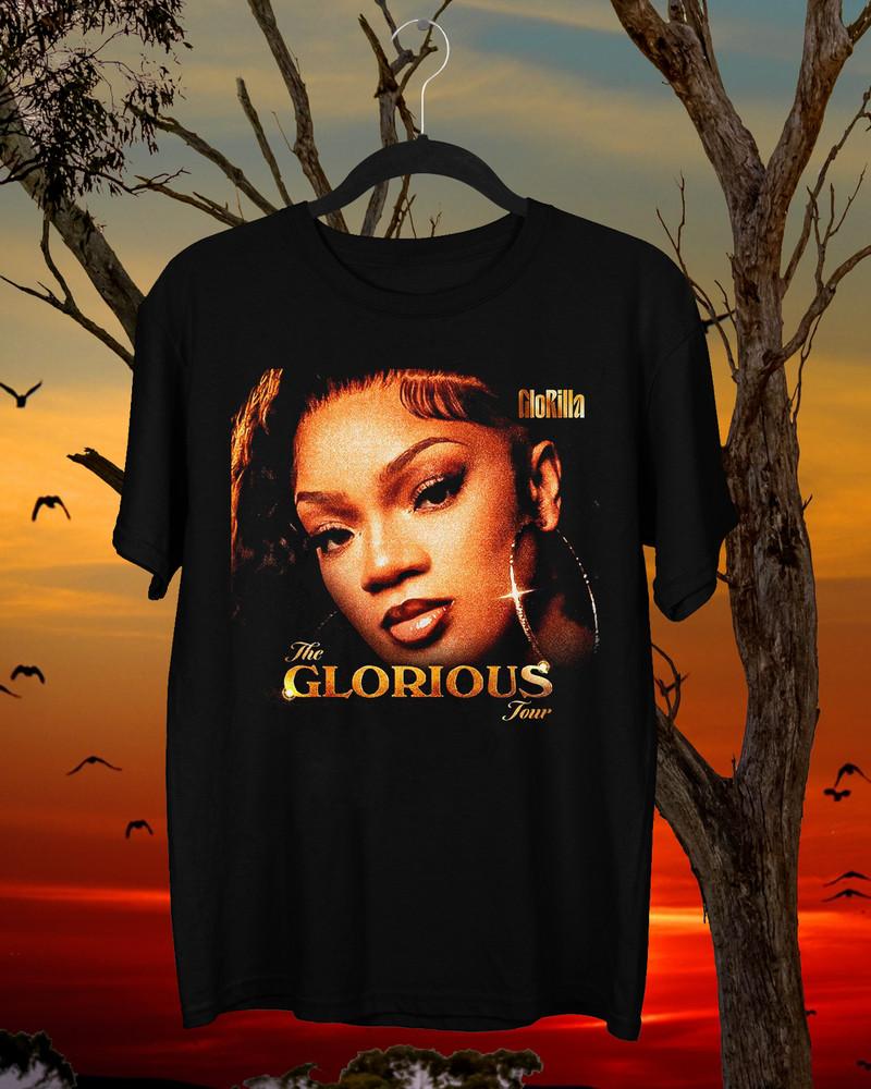 GloRilla Tour 2025 The Glorious Tour Черная Все размеры Подарочная Футболка Унисекс Футболка