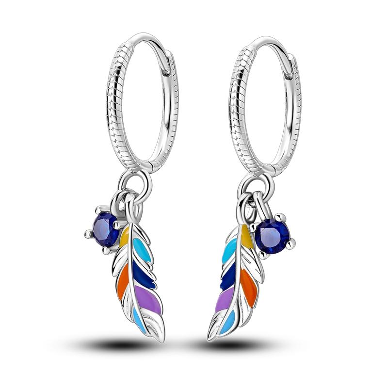New 925 Sterling Silver Earrings Crystal Me Pave Circular U-shape Stars Hoop Earring for Women Making Jewelry Gift Dropshipping