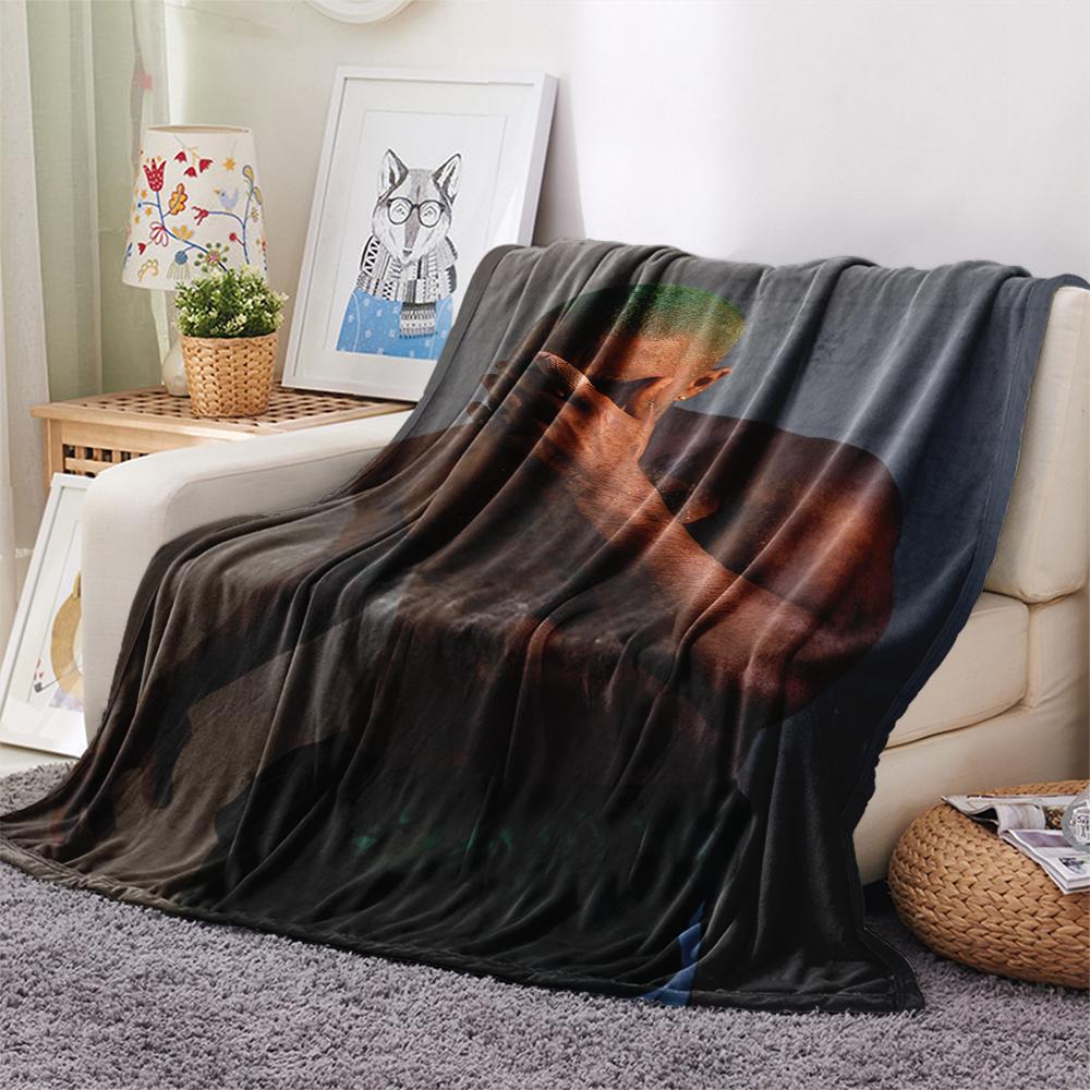 1PC Frank Ocean Print Flannel Blanket, High quality Comfortable for All Seasons, Home Decor, Warmth and Comfort, Perfect for Christmas Gifts