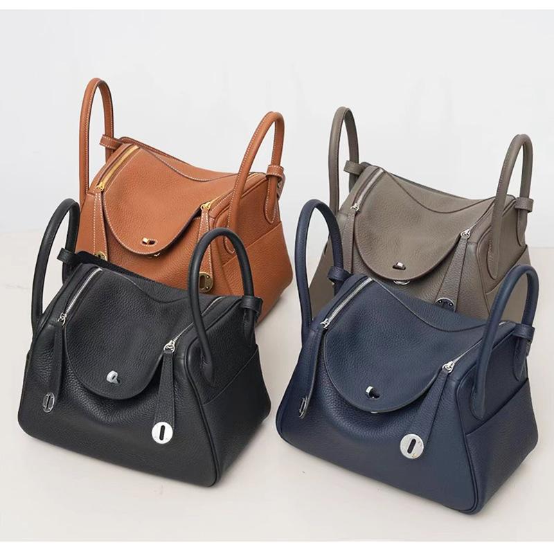 Высококачественная полуручная сумка-саквояж из вощеной нити и коровьей кожи лицевой выделки для женщин, одноплечевая ручная медицинская сумка