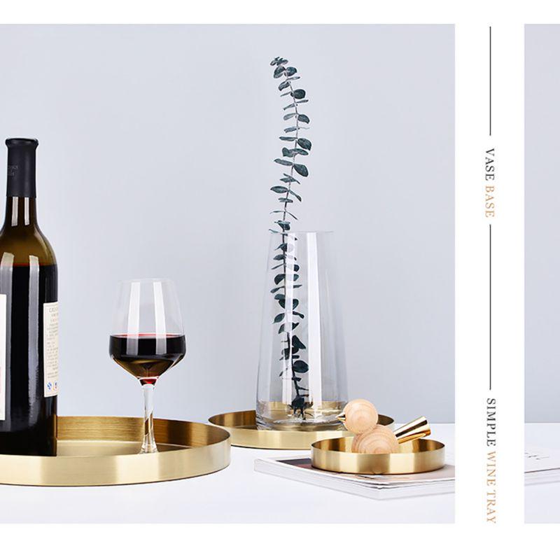 Ins Стиль кольцо из нержавеющей стали ожерелье кастрюля для хранения золотой поднос круглый поднос для демонстрации пищевых ювелирных изделий роскошный домашний органайзер для чая