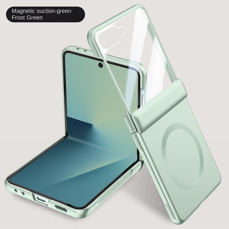 Для Samsung Galaxy Z Filp 7 Электроокрашенный Ощущение кожи Пружинный шарнир HD Закаленное стекло Пленка Нескользящий Нескользящий Чехол для телефона
