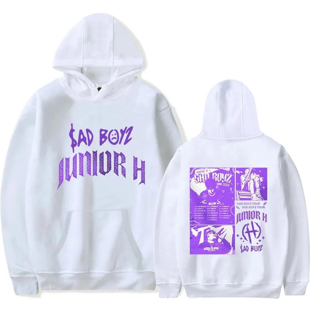 Junior H 2024 Tour Hoodies Sad Boyz Концертный товар Популярная графика Принт Женщины Мужчины Толстовки Повседневный свободный пуловер с капюшоном Топы