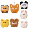 Panda Animal Doll Pendant Butter Bear Puppy Plush Keyring Animal Plush Toy Keychain  Bag Pendant