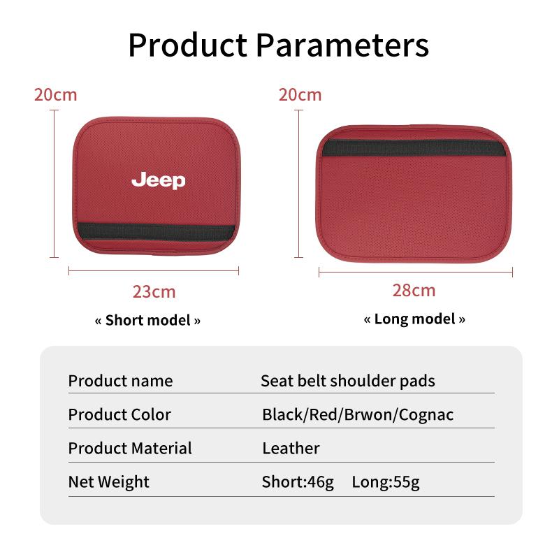 Breathable Car Seat Belt Padding Pad Interior Accessories For Jeep Wrangler Renegade Compass Grand Cherokee JK Patriot Liberty