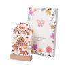 Detachable Base Bloomy Flowers Desk Calendar Wooden Base Monthly Planner  for Table Desk Decor