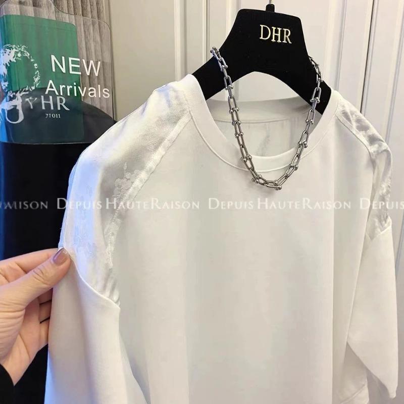 Plus Size Women S Long Sleeve T Shirt New Chinese Style Jacquard Frog Button Casual