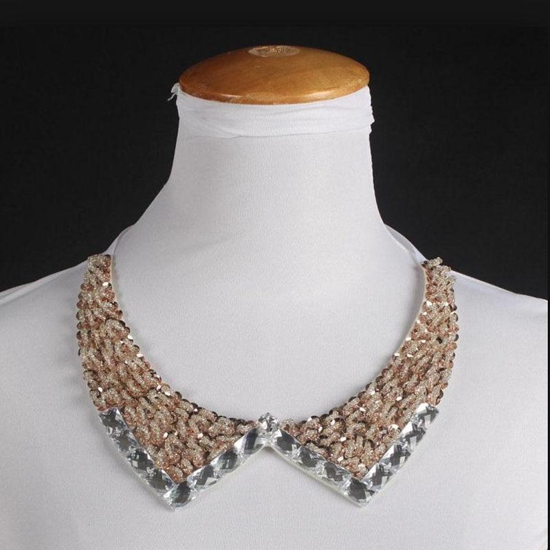 Diamond Women Shirt False Collars Crystal Removable Collar For Women Fake Collar Detachable Diamond Lacklace Nep Kraagie