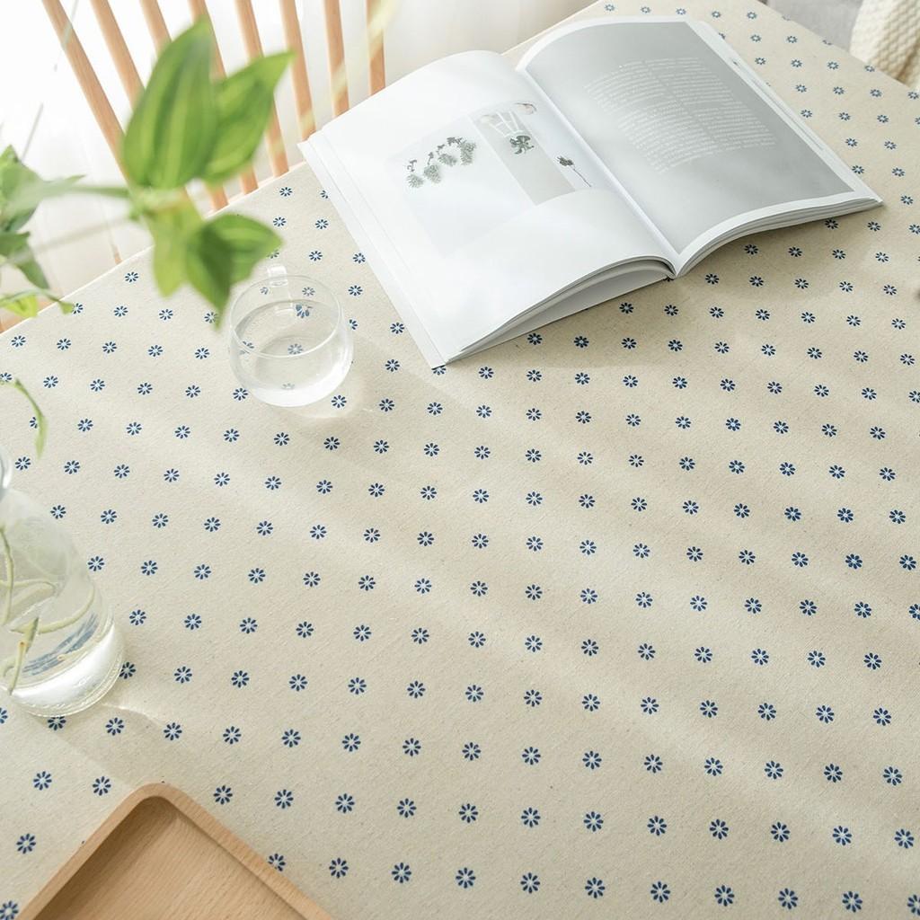 Modern French Country Rectangular Tablecloth Cotton Linen Floral Decor For Dining Room