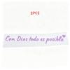 2pcs Religious Faith Car Mirror Decals Con Dios Todo Es Posible Heartfelt Safety Reminder Stickers for Vehicles
