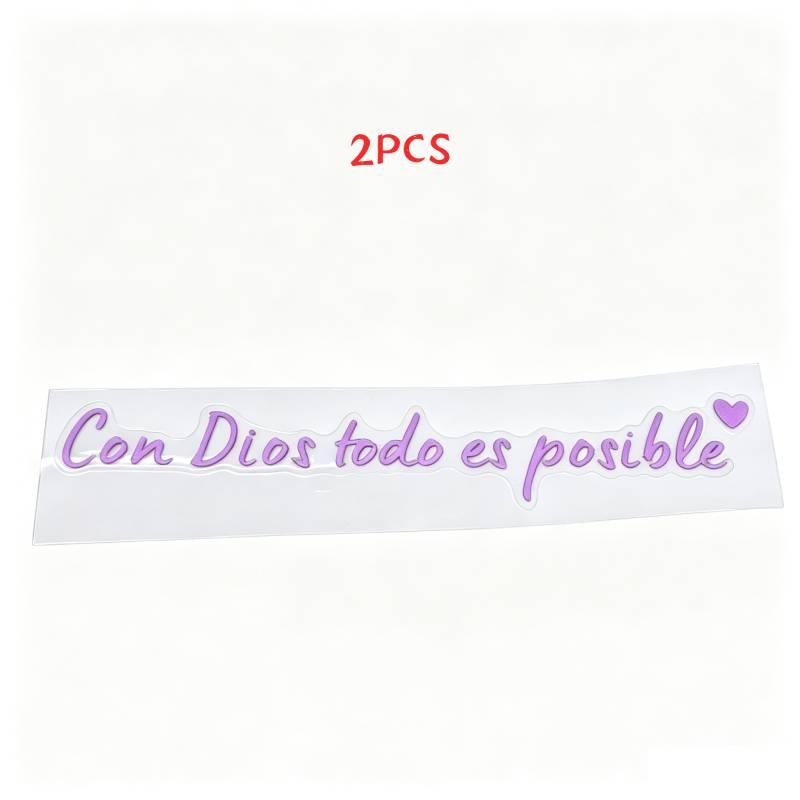 2pcs Religious Faith Car Mirror Decals Con Dios Todo Es Posible Heartfelt Safety Reminder Stickers for Vehicles