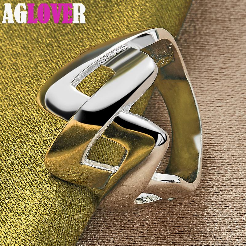 Кольцо из стерлингового серебра 925 пробы с цифрой 8 и геометрической формой, модные ювелирные изделия