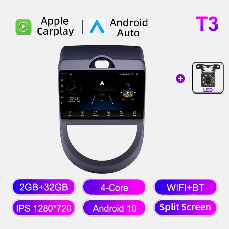 4G WIFI Android автомобильное радио для KIA Soul 2008-2011 мультимедийный видеоплеер навигация GPS Carplay авто головное устройство стерео 8+128 ГБ