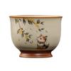 Бежевая фарфоровая пиала для чая с котенком (Ware): Керамическая дегустационная чашка Кунг-фу для личного использования