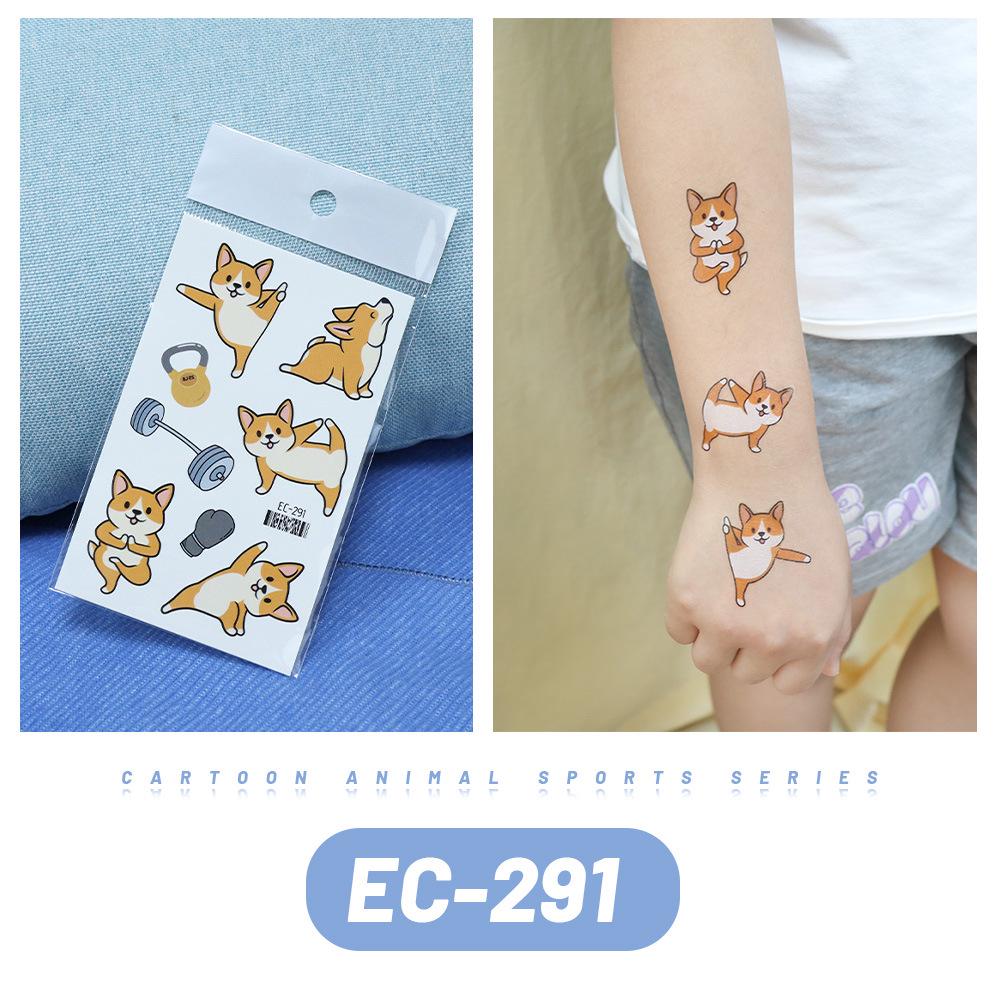 Водонепроницаемые детские тату-наклейки Ruikalong: Креативные Мультяшные Животные, Реалистичные Кошки и Собаки Временные Татуировки