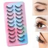 10 Pairs 3D False Eyelashes Short Anime Eyelashes Fashion Cosplay Lashes  for Women
