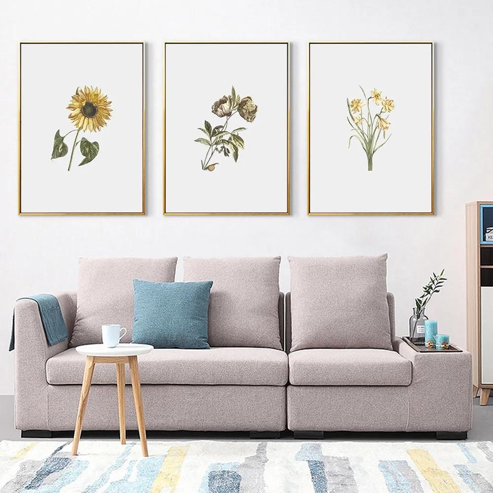Винтажные постеры с дикими растениями, ботанические цветочные принты, картины на холсте, современные настенные художественные картины для гостиной, украшения дома