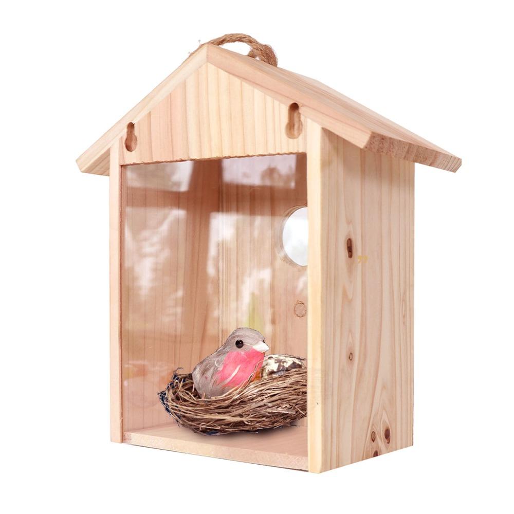 1pcs See Through Design Window Bird House Suction Cup Mount Transparent Bird House  Outdoor Decor