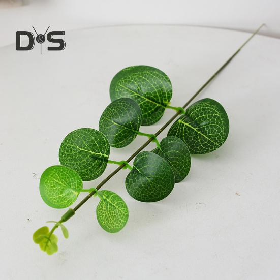 10 шт., искусственные листья эвкалипта, ветка со стеблем, реалистичные многоразовые искусственные зеленые растения, зелень, домашний стол, центральное украшение, реквизит для фото
