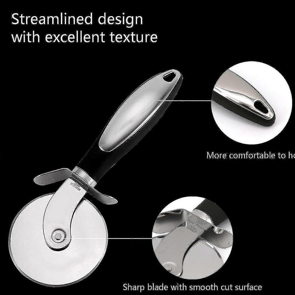 Stainless Steel Pizza Roller, Professional And Safe Pizza Wheel, Handy Pizza Cutter With Finger Protection, With Non-slip Ergonomic Handle - RIpj